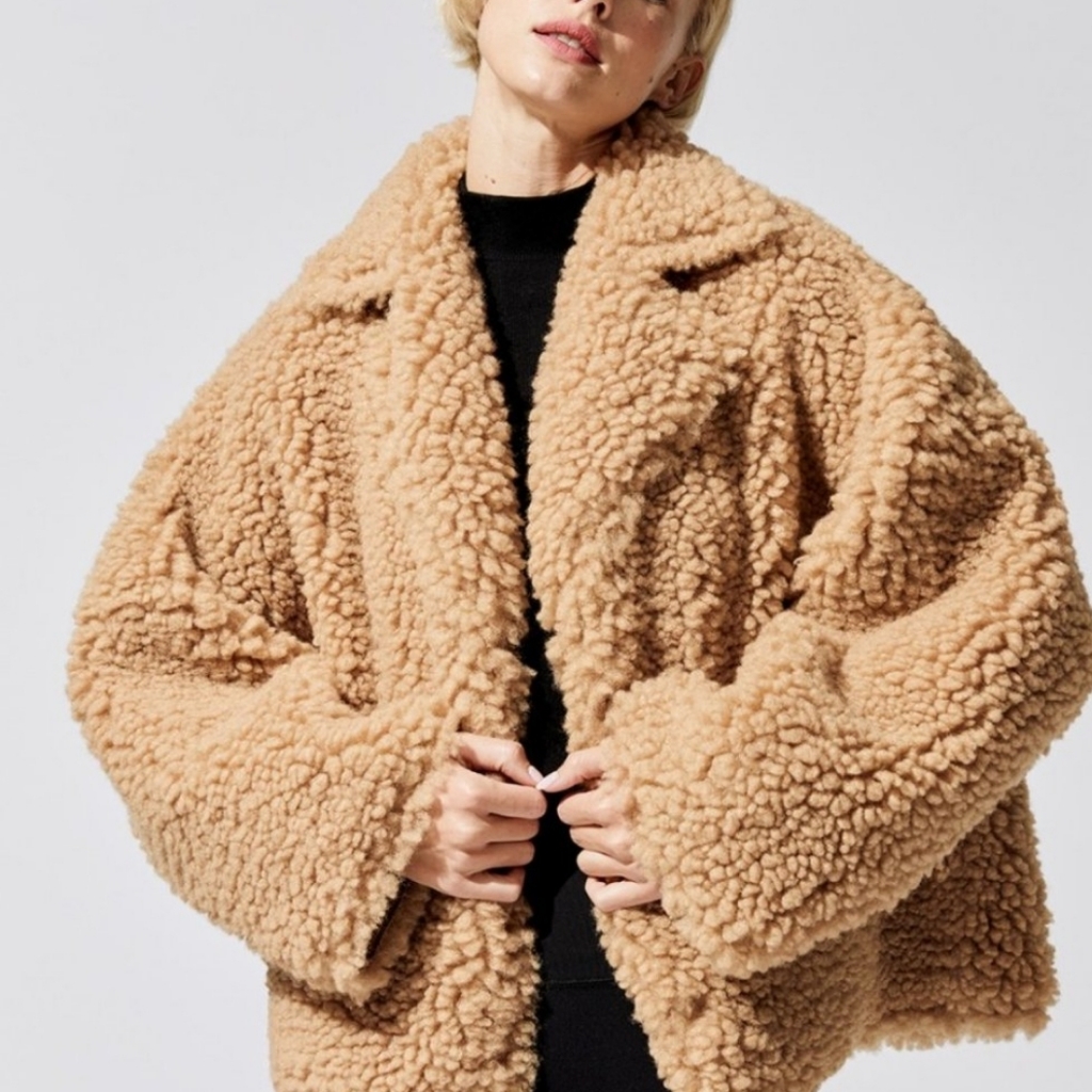 Stand Studio Carbon 38 Crop Coat Teddybear Jacket